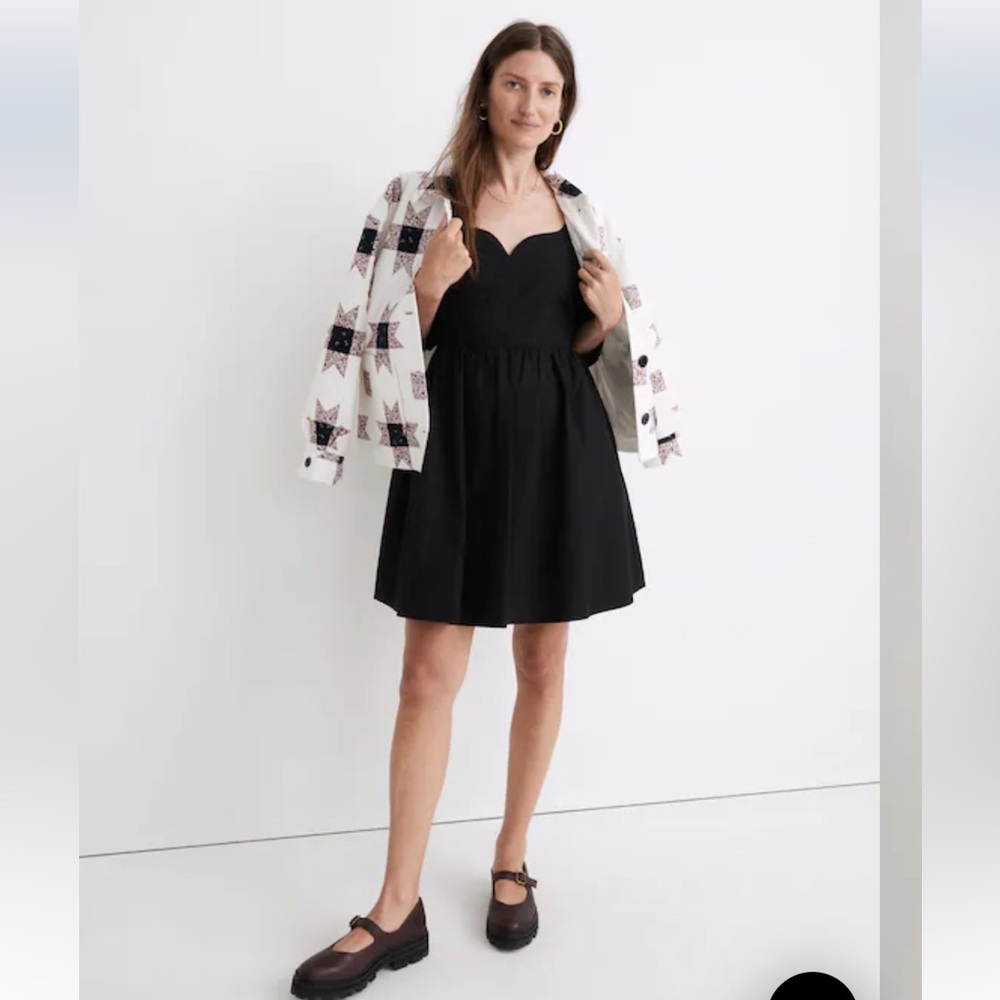 Madewell Cotton poplin Puff Sleeve Mini‎ dress- NWT. Retail 128